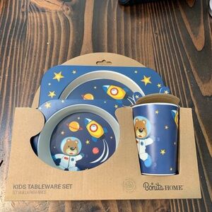 Kids Tableware Set - Blue and White